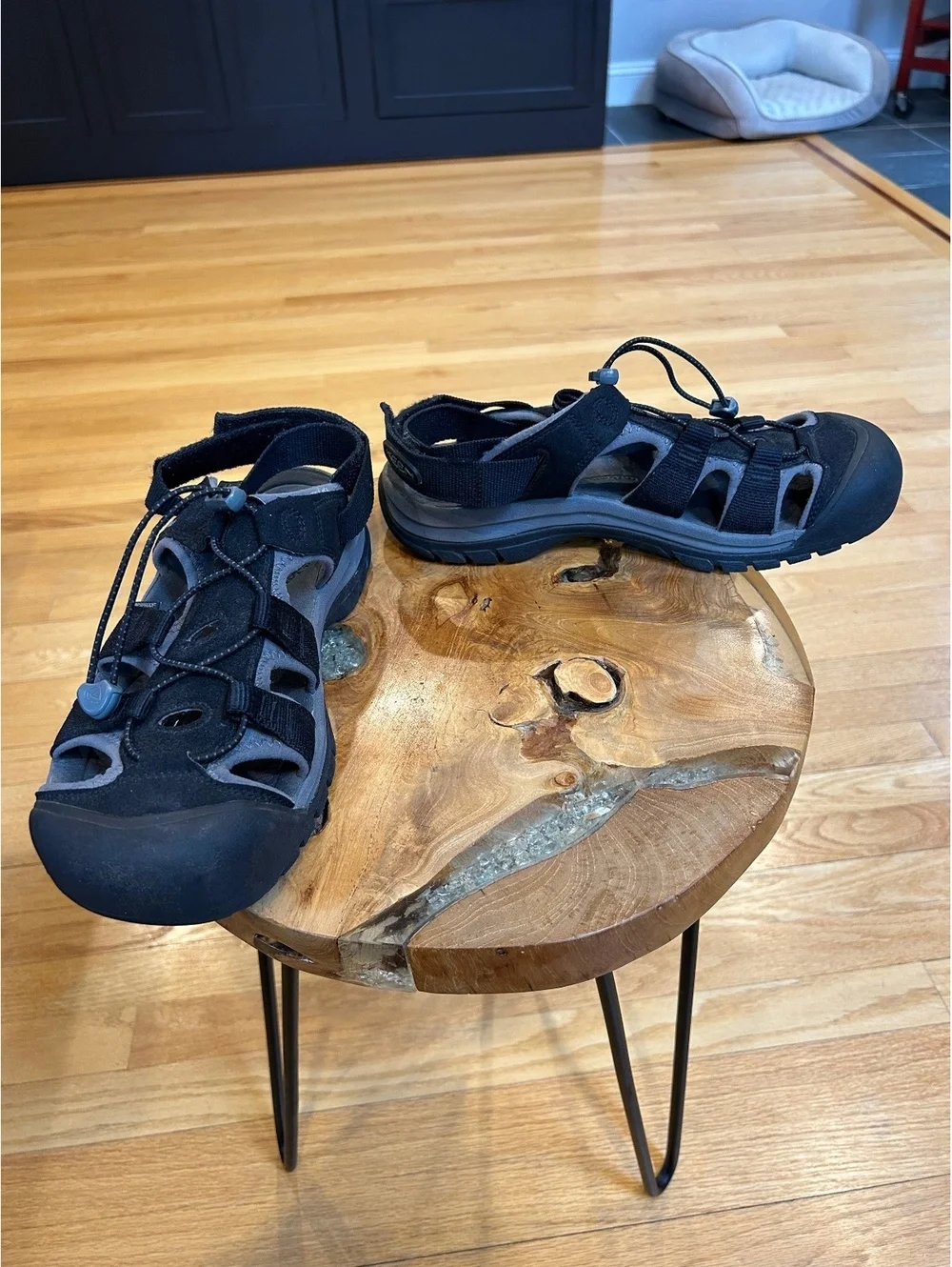 Men's KEEN Rapids H2 Sandal Black/Steel Grey Size 9